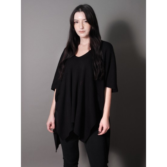 KNITTED OVERSIZE JUMPER WITH ASYMMETRICAL EDGES